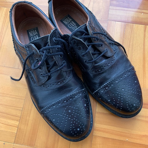Black Leather Men's Shoes - Picture 1 of 5